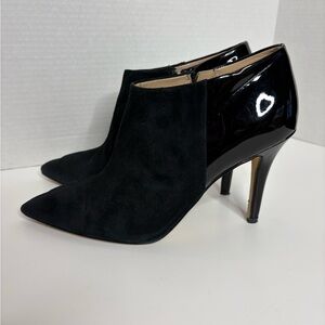 White House Black Market Glossy Black Heeled Boots